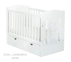 Бебешка кошара от МДФ Krista/Telma - боядисана решетка с фиксирани ламели - Img 2