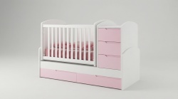 Бебешка кошара Съни бял+розов