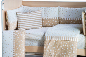 Бебешки спален комплект Дуо Звезди Капучино