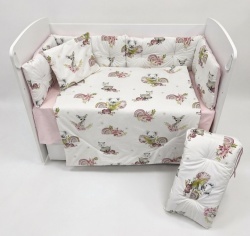 Бебешки спален комплект Сърничка с розово - Img 1