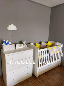 КОШАРА ТОНИ С ПОДВИЖНА РЕШЕТКА БЯЛО И СКРИН ГЕРИ БЯЛ