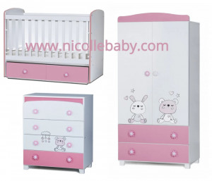 ОБЗАВЕЖДАНЕ ЗА ДЕТСКА СТАЯ С КОШАРА ТОНИ, СКРИН И ГАРДЕРОБ СЪНЛИВКО РОЗОВ