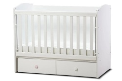 Бебешка кошара Тони 60/120 с подвижна решетка бяло - Img 4