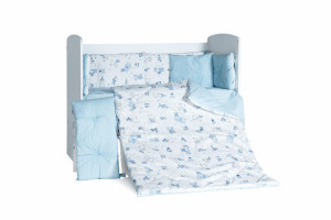 Бебешки спален комплект ЗОО БУКВИ СИНИ