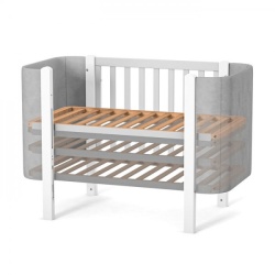 Бебешко креватче Монако ВЕЛУР БЯЛ - СИВ - Img 4