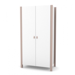Двукрилен гардероб Монако Бял-Капучино