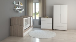 Обзавеждане с кошара Съни, скрин Съни, Гардероб Съни в цвят Северен дъб+бял - Img 2