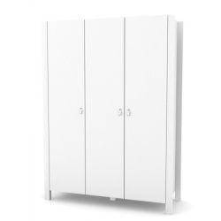 Трикрилен гардероб Монако БЯЛ- БЯЛ 1310