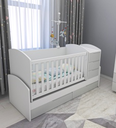 Бебешка кошара Съни Бял+Сив - Img 2