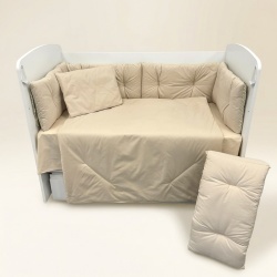 Бебешки спален комплект Двулицев Капучино Дюс/Точки - Img 2