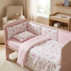 Бебешки спален комплект ЗОО БУКВИ РОЗОВ Ластик Цип Comfort Line - Img 2