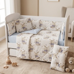 Бебешки спален комплект Моето Зайче Синьо Ластик Цип Comfort Line