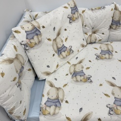 Бебешки спален комплект Моето Зайче Синьо - Img 2