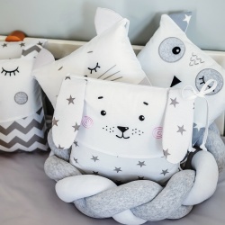 Бебешки спален комплект VERES Smiling animals white-grey - Img 2