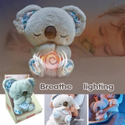 Дишаща плюш иг-чка с муз/свет.Коала сива