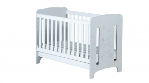 Бебешка кошара от МДФ Abra сив+бял