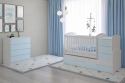 БЕБЕШКА КОШАРА СЪНИ и СКРИН СЪНИ цвят Бял+СИН