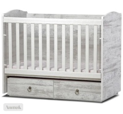 Бебешка кошара Тони 60/120 с подвижна решетка антик - Img 3