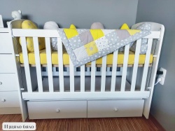 Бебешка кошара Тони 60/120 с подвижна решетка бяло - Img 3