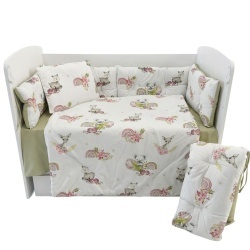 Бебешки спален комплект Бамби със зелено Ластик Цип Comfort Line