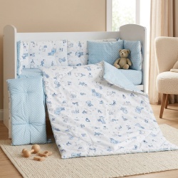 Бебешки спален комплект ЗОО БУКВИ СИНИ Ластик Цип Comfort Line - Img 3