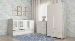 Обзавеждане с кошара Съни, скрин Съни, Гардероб Съни в цвят Антик+Бял