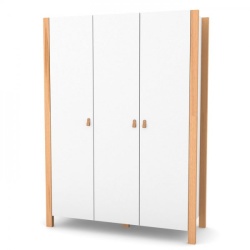 Трикрилен гардероб Монако БЯЛ-БУК 1310