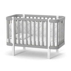 Бебешка кошара Монако Графит/Бяло - Img 1