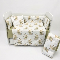 Бебешки спален комплект Моето Зайче със зелено - Img 3