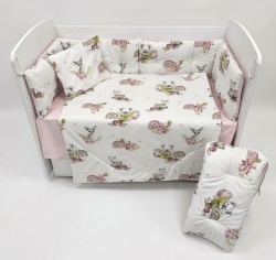 Бебешки спален комплект Сърничка с розово - Img 2