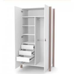 Двукрилен гардероб Монако Бял-Капучино - Img 2