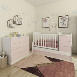 БЕБЕШКА КОШАРА СЪНИ и СКРИН СЪНИ цвят Бял+Розов - Img 1