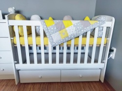 Бебешка кошара Тони 60/120 с подвижна решетка бяло - Img 2