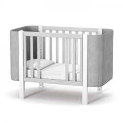 Бебешко креватче Монако ВЕЛУР БЯЛ - СИВ - Img 2