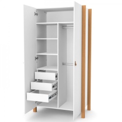 Двукрилен гардероб Монако БЯЛ-БУК - Img 2