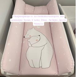 Мека подложка за повиване 50х70 Pink Bears - Img 2