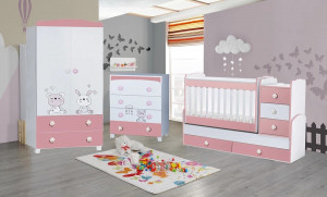 ОБЗАВЕЖДАНЕ СЪНЛИВКО РОЗОВ - КОШАРКА ЛЕЙДИ, СКРИН И ГАРДЕРОБ