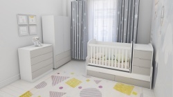 Обзавеждане с кошара Съни, скрин Съни, Гардероб Съни в цвят Бял+Кашмир