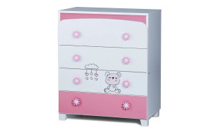 СКРИН ЛИВИО С АПЛИКАЦИЯ СЪНЛИВКО БЯЛ+РОЗОВ