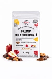 Cafea boabe Columbia Huila Decofeinizată 250g – Specialty Coffee SCA 84.5
