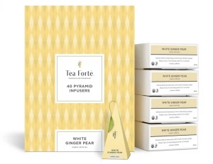 Ceai Tea Forte White Ginger Pear ECO – Cutie cu 10 Piramide