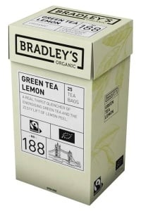 Ceai Bradley’s Organic Green Tea Lemon – Cutie cu 25 Plicuri