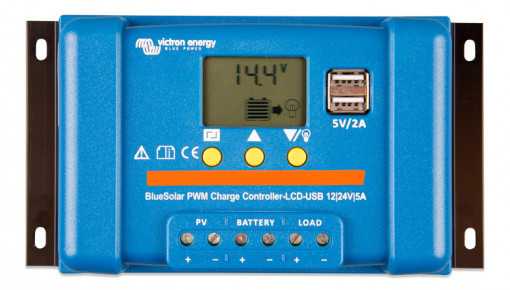 Regulator Victron BLUESOLAR PWM, LCD + 2x USB, 12/24V, 10A - Img 1