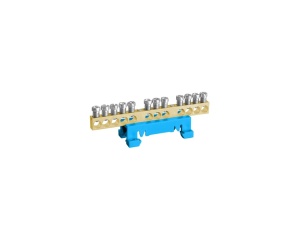 Terminal, nepokriveni, plastična konekcija na DIN šinu, plavi, 7x10mm2