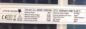 Solarni panel ULICASOLAR TOPCon (N-TYPE) UL-450M-108DGN, 450W, BIFACIAL - Img 2