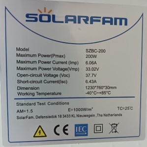SOLARNI PANEL SOLMAX SZBC-200 BC Mono 200W, crni - Img 2