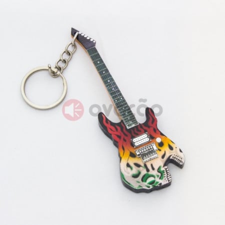 Porta-Chaves Guitarra George Linch - Skull Flame