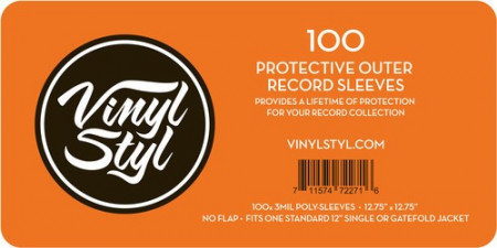 100 Bolsas para disco vinil Vinyl Styl (Poly Sleeve para LP's - 100 Unid)