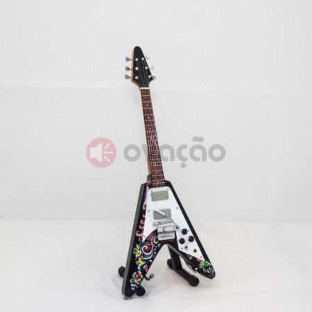 Mini-Guitarra Gibson Psychedelic Fly V - Jimmi Hendrix