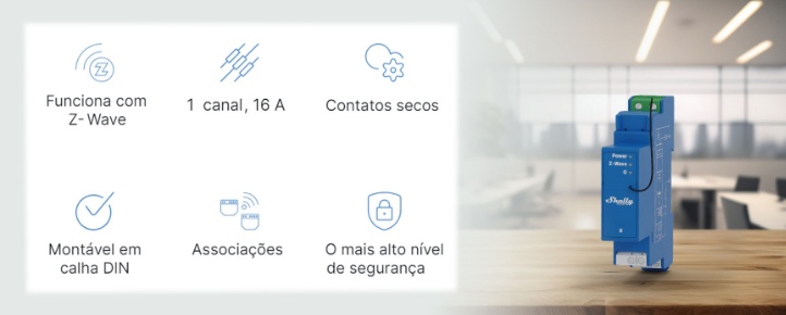 Shelly Qubino Wave PRO 1 - Módulo para calha DIN c/ 1 relé para ...
